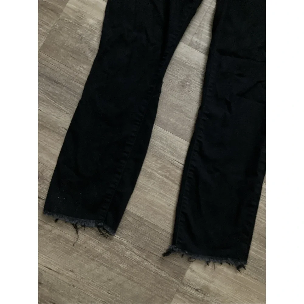 Abercrombie & Fitch Denim Bib Overalls Women's Size 27 4 Raw Hem Black Cute!